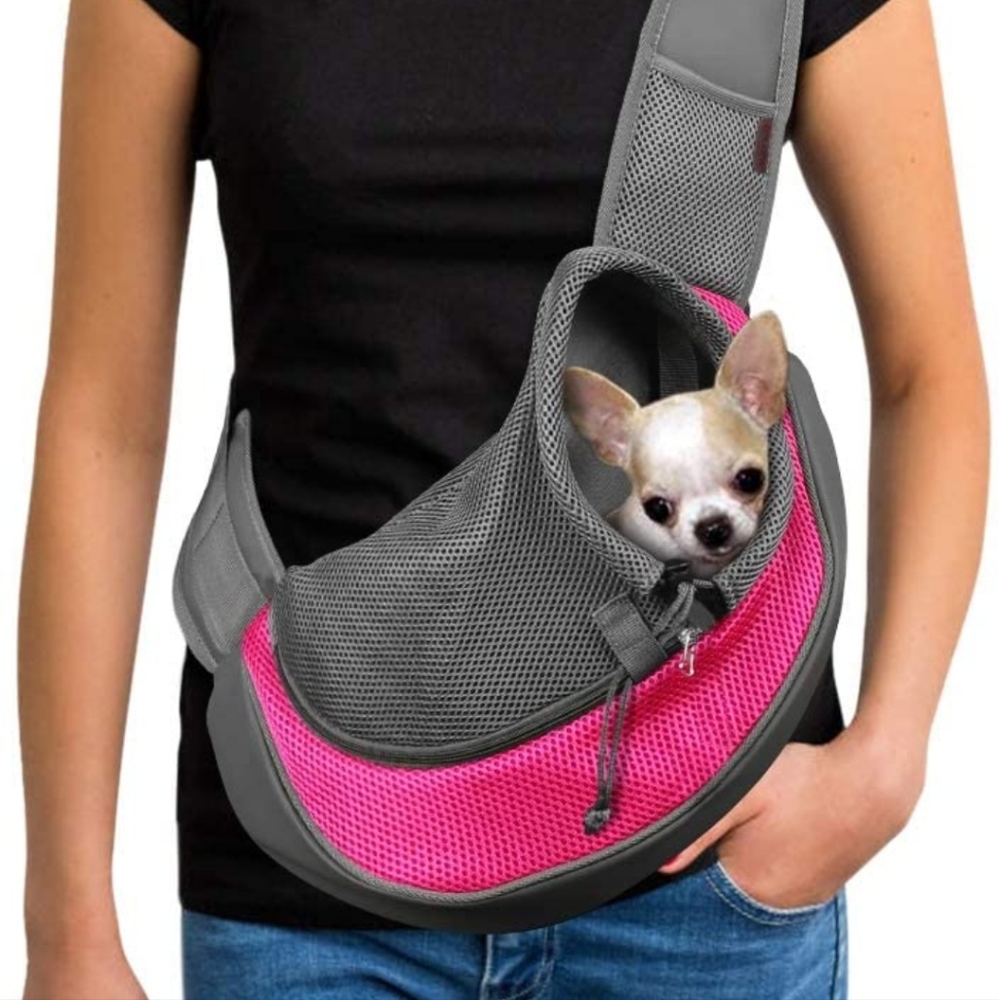 SMALL PET CARRIER SLING POUCH PINK